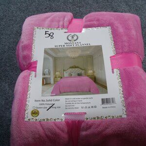 Montana Super soft flannel  blanket  King size Pink